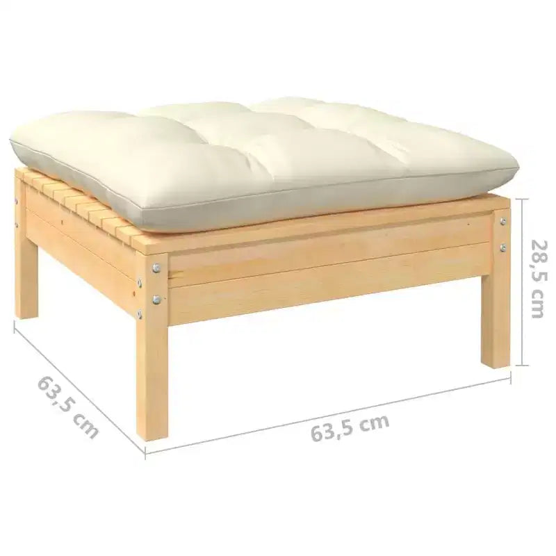 vidaXL Modular Garden Lounge Set - Solid Pinewood, Cushions