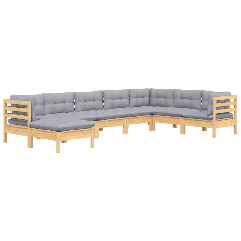 vidaXL Modular Garden Lounge Set - Solid Pinewood, Cushions