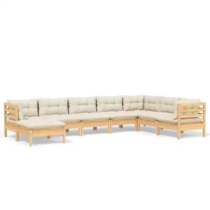 vidaXL Modular Garden Lounge Set - Solid Pinewood, Cushions