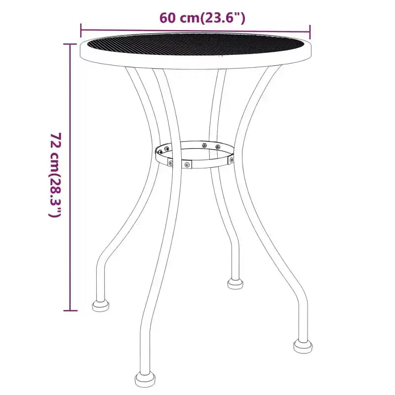 vidaXL Garden Dining Set with Expanded Metal Mesh in Charcoal