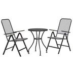 vidaXL Garden Dining Set with Expanded Metal Mesh in Charcoal