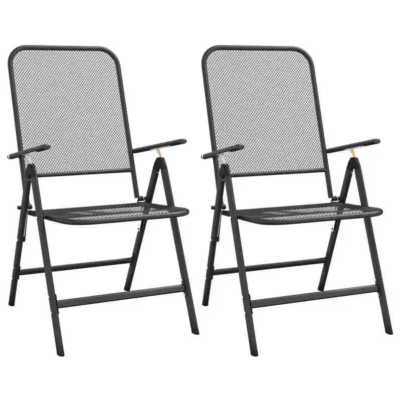 vidaXL Garden Dining Set with Expanded Metal Mesh in Charcoal