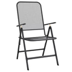 vidaXL Garden Dining Set with Expanded Metal Mesh in Charcoal