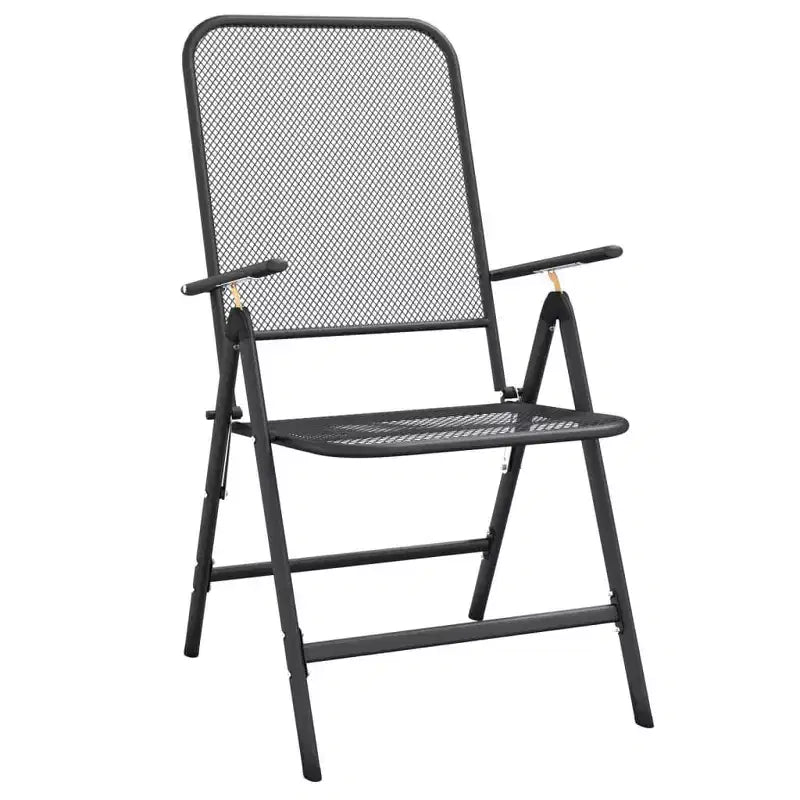 vidaXL Garden Dining Set with Expanded Metal Mesh in Charcoal