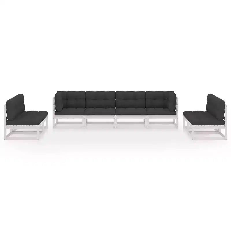 vidaXL Modular Garden Lounge Set with Cushions - Solid Pine and Weather-Resistant Fabric