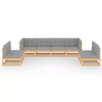 vidaXL Modular Garden Lounge Set with Cushions - Solid Pine and Weather-Resistant Fabric
