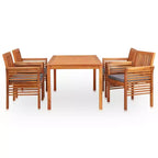 vidaXL Outdoor Dining Set Solid Wood Acacia Set Durable