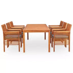 vidaXL Outdoor Dining Set with Cushions - Solid Acacia Wood