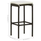 vidaXL Patio Bar Set Bar Table and Stools Patio Furniture Set with Cushions
