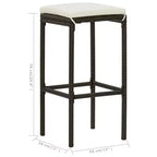 vidaXL Patio Bar Set Bar Table and Stools Patio Furniture Set with Cushions