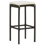 vidaXL Patio Bar Set Bar Table and Stools Patio Furniture Set with Cushions