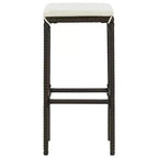 vidaXL Patio Bar Set Bar Table and Stools Patio Furniture Set with Cushions