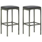 vidaXL Patio Bar Set Bar Table and Stools Patio Furniture Set with Cushions
