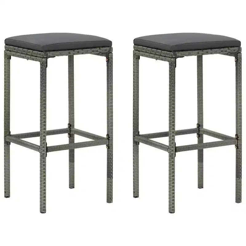 vidaXL Patio Bar Set Bar Table and Stools Patio Furniture Set with Cushions