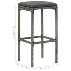 vidaXL Patio Bar Set Bar Table and Stools Patio Furniture Set with Cushions