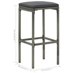 vidaXL Patio Bar Set Bar Table and Stools Patio Furniture Set with Cushions