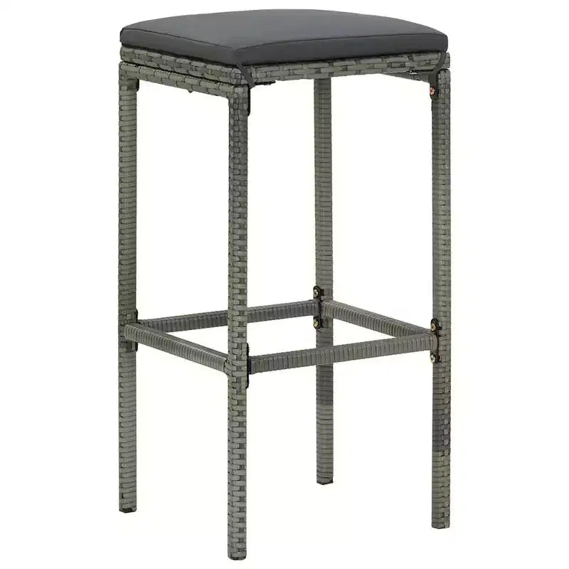 vidaXL Patio Bar Set Bar Table and Stools Patio Furniture Set with Cushions
