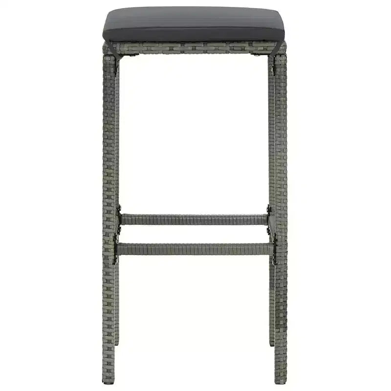 vidaXL Patio Bar Set Bar Table and Stools Patio Furniture Set with Cushions