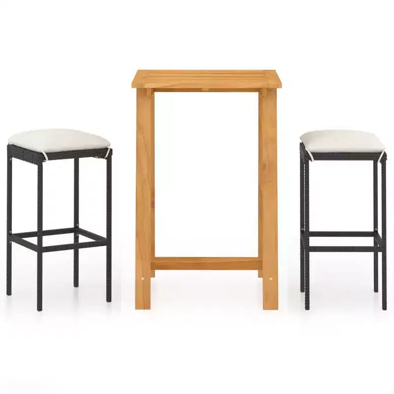 vidaXL Patio Bar Set Bar Table and Stools Patio Furniture Set with Cushions