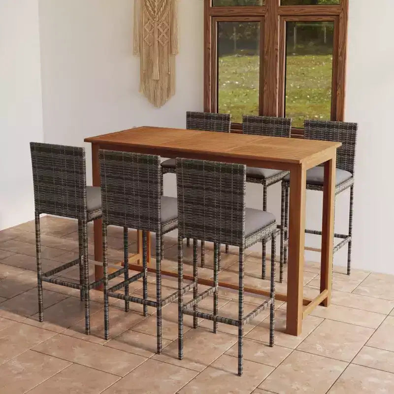 vidaXL Modern Outdoor Dining Set with Cushions - Choose Your Color
