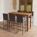 vidaXL Modern Outdoor Dining Set with Cushions - Choose Your Color