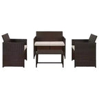 vidaXL Ensemble de canapés Résine tressée, acier revêtu par poudre, polyester Moyen