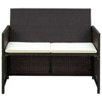 vidaXL Ensemble de canapés Résine tressée, acier revêtu par poudre, polyester Moyen