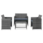 vidaXL Ensemble de canapés Résine tressée, acier revêtu par poudre, polyester Moyen