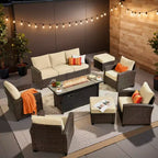 Ensemble de meubles de patio HOMLUX 8 pièces pour conversation extérieure