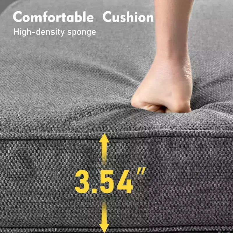 HOMLUX 5 PCS Outdoor Conversation Set 3-Seat Patio Sofa with Cushion, High Back Rattan Chairs, Ottomans