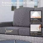 HOMLUX 4 PCS Patio Conversation Set Outdoor Wicker Rattan Chairs & Sofa Set, All Weather, High Back