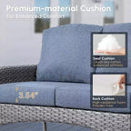 HOMLUX 4 PCS Patio Conversation Set Outdoor Wicker Rattan Chairs & Sofa Set, All Weather, High Back