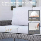 HOMLUX 4 PCS Patio Conversation Set Outdoor Wicker Rattan Chairs & Sofa Set, All Weather, High Back