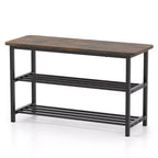 Costway 3-Tier Shoe Rack Bench w/ Heavy Duty Metal Frame & 300 lbs Seat for Hallway