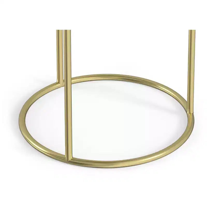 Romina Modern Contemporary 16 inch Wide Metal 2 Pc Nesting Table in Gold , Fully Assembled