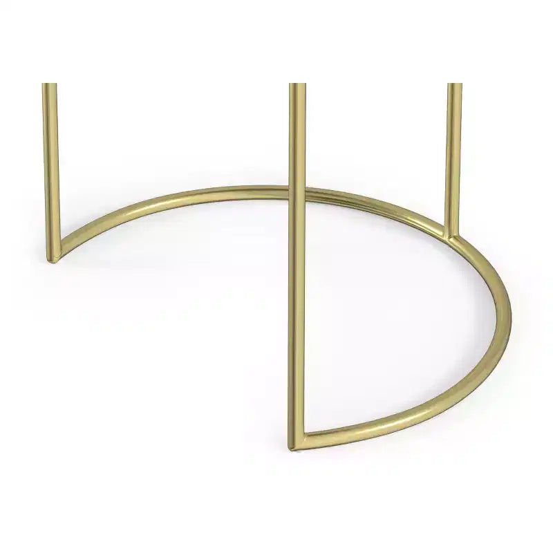 Romina Modern Contemporary 16 inch Wide Metal 2 Pc Nesting Table in Gold , Fully Assembled