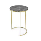 Romina Modern Contemporary 16 inch Wide Metal 2 Pc Nesting Table in Gold , Fully Assembled