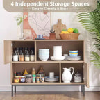 Fluted Console Table, Mid-Century Modern Entryway Table with Storage for Living Room Hallway