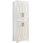 VIYET 68 Multi-Functional Living Room Sideboard, White Particle Board+MDF Storage Cabinet (Anti-Tipping Device for Living Room/Bedroom/Office)
