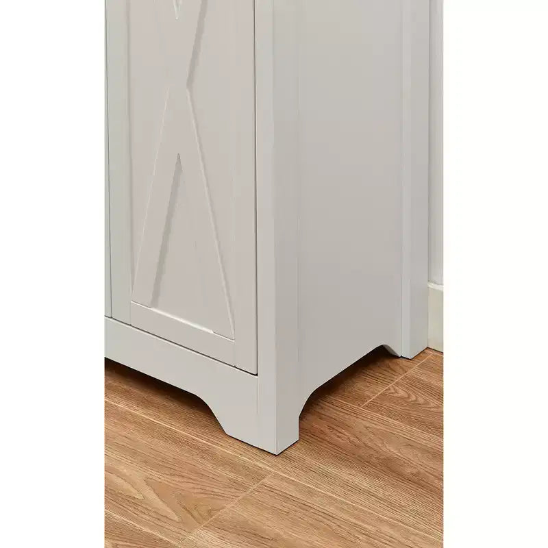 VIYET 68 Multi-Functional Living Room Sideboard, White Particle Board+MDF Storage Cabinet (Anti-Tipping Device for Living Room/Bedroom/Office)