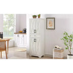 VIYET 68 Multi-Functional Living Room Sideboard, White Particle Board+MDF Storage Cabinet (Anti-Tipping Device for Living Room/Bedroom/Office)