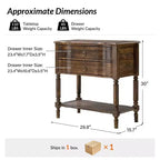 Anton 30 W 2-Drawer End Table with Built-in Charging Station|HULALA HOME