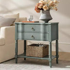 Anton 30 W 2-Drawer End Table with Built-in Charging Station|HULALA HOME