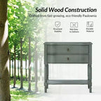 Anton 30 W 2-Drawer End Table with Built-in Charging Station|HULALA HOME