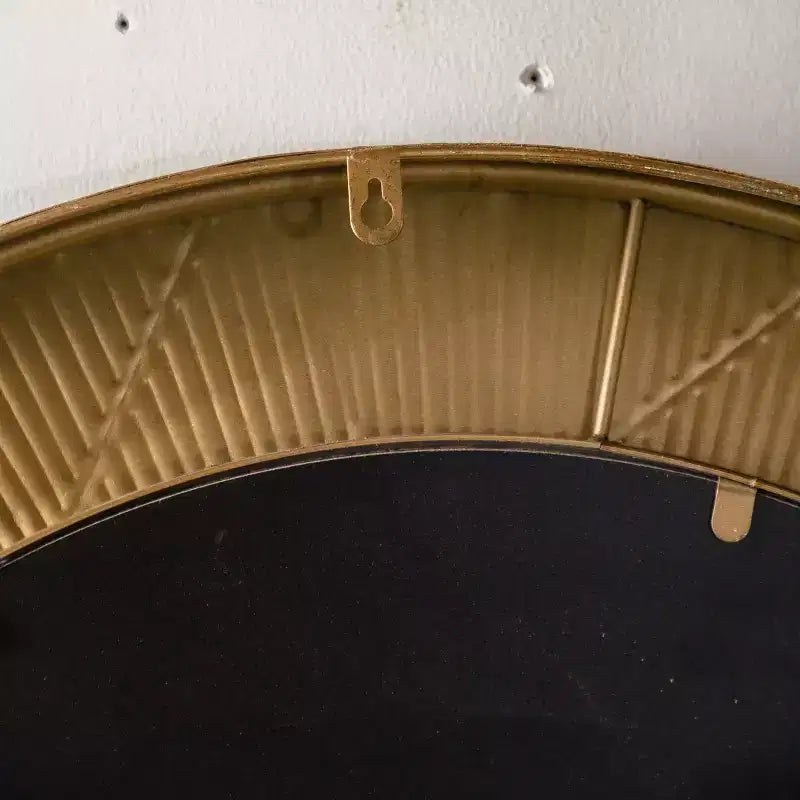 Miroir Mural Rond de Luxe de 31 po avec Cadre Texturé, Miroir Décoratif Bohème pour Salon, Entrée ou Couloir-Panipeachy