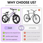 NAYSAYE 20 Inch Kids Mountain Bike with 7-Speed Drivetrain and Magnesium Alloy Frame for Boys and Girls Ages 8-12, 57.09*21.65*29.92