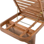 Christopher Knight Home Sandrine Patio 2 Piece Acacia Wood Rattan Lounge Set with Cushion and Slatted Table