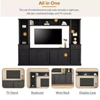 Meuble TV grand format Clihome avec ensemble mural de divertissement et pont pour salon
