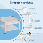 Support de piédestal robuste COZONY pour laveuse/sécheuse avec panier coulissant, patins anti-vibration réglables, capacité de 450 kg