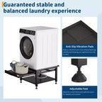 Support de piédestal robuste COZONY pour laveuse/sécheuse avec panier coulissant, patins anti-vibration réglables, capacité de 450 kg